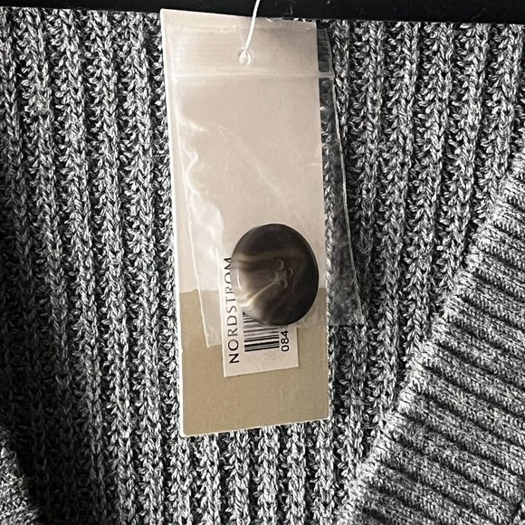 BP Colorblock Cardigan Sweater Button Front Varsity Knit Gray Navy Size Small - Picture 6 of 11